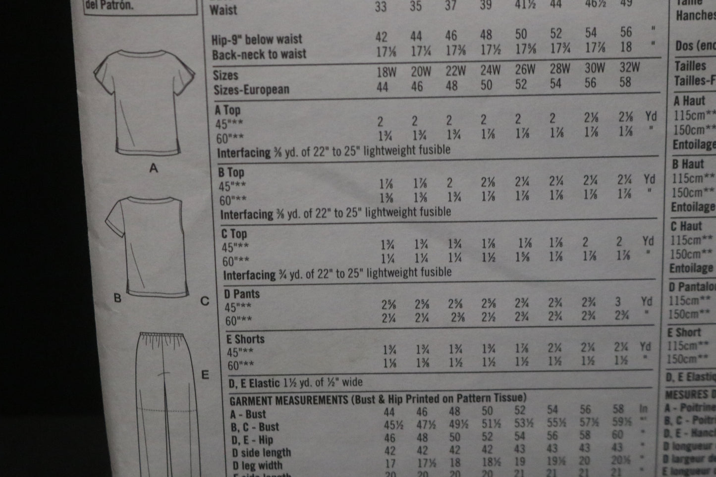 Simplicity 7236 Women's Top and Pants or Shorts Sewing Pattern UNCUT Size 18w 20w 22w 24w