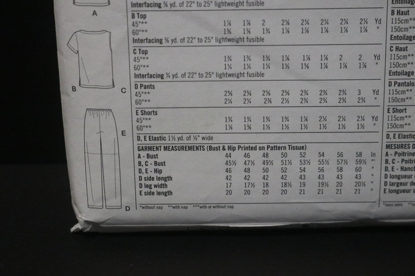 Simplicity 7236 Women's Top and Pants or Shorts Sewing Pattern UNCUT Size 18w 20w 22w 24w