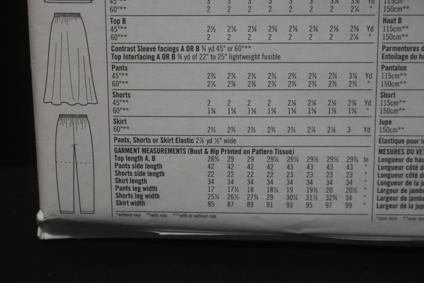 Simplicity 7221 Womens Top Pants Shorts and Skirt Sewing Pattern UNCUT -Size 18W - 23W or Size 26W - 32W