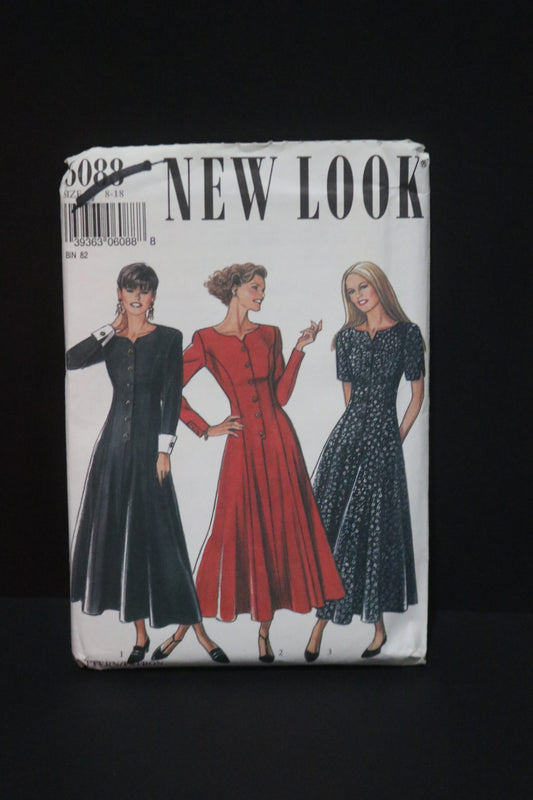 New look 6088 Misses Dress Sewing Pattern - UNCUT - Size 8 - 18