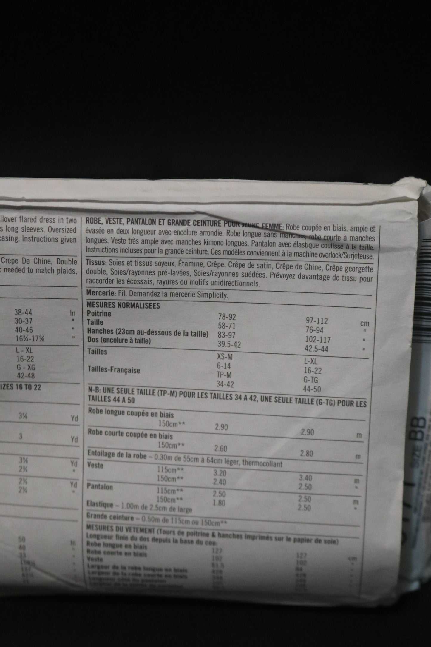 Simplicity 8171 Misses Dress Jacket Pants and Sash Sewing Pattern UNCUT Size L - XL