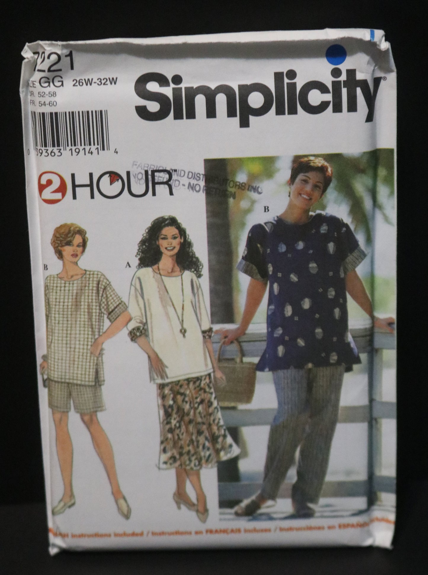 Simplicity 7221 Womens Top Pants Shorts and Skirt Sewing Pattern UNCUT -Size 18W - 23W or Size 26W - 32W