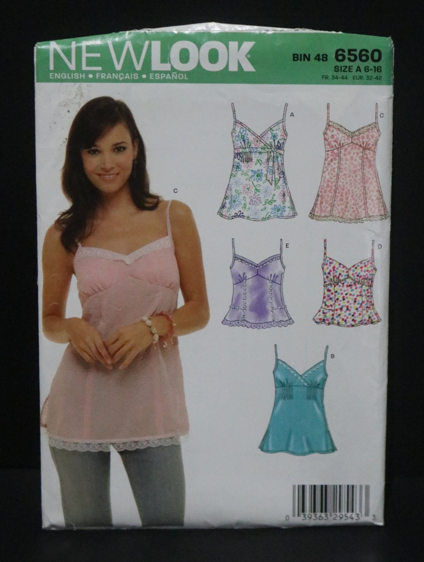 New Look 6560 Misses Tops Sewing Pattern UNCUT - Size 6 - 16