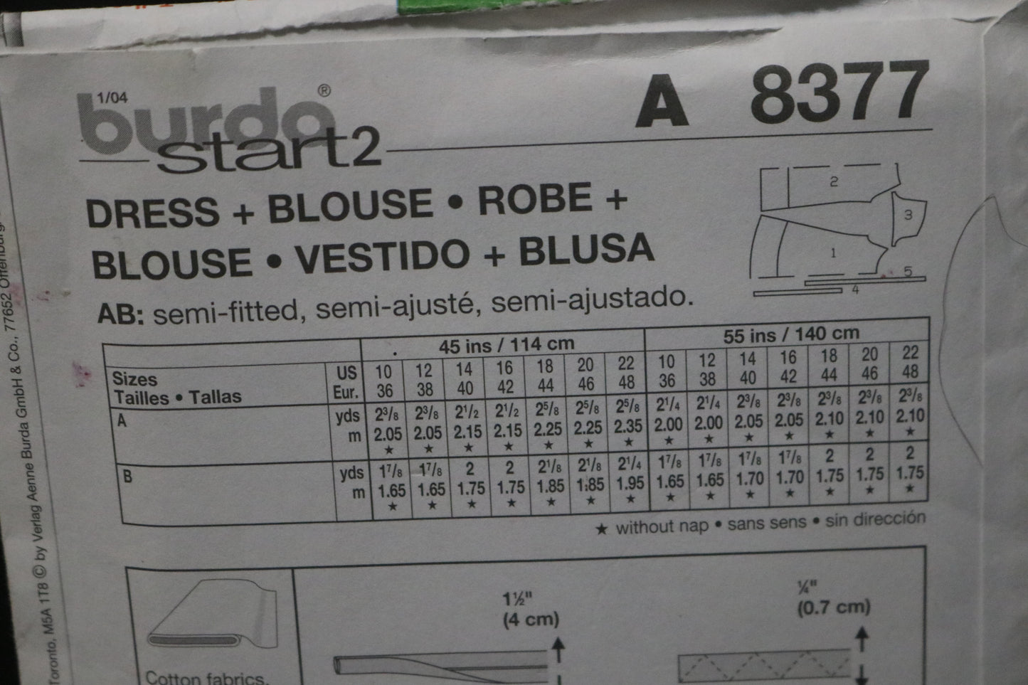 Burda 8377 Maternity Dress and Blouse Sewing Pattern UNCUT Size 10 12 14 16 18 20 22