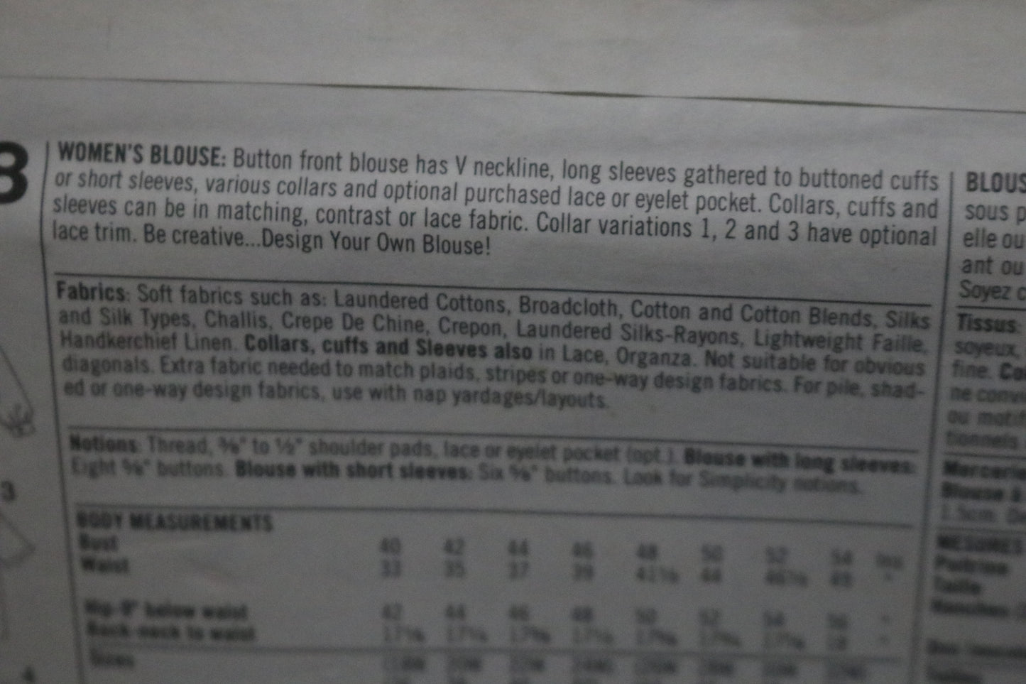 Simplicity 9318 Womens Blouse Sewing Pattern UNCUT - Size 18W - 24W