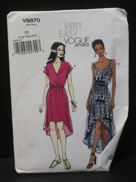 Vogue 8870 Misses Dress Sewing Pattern - UNCUT - Size Lrg Xlg XxL