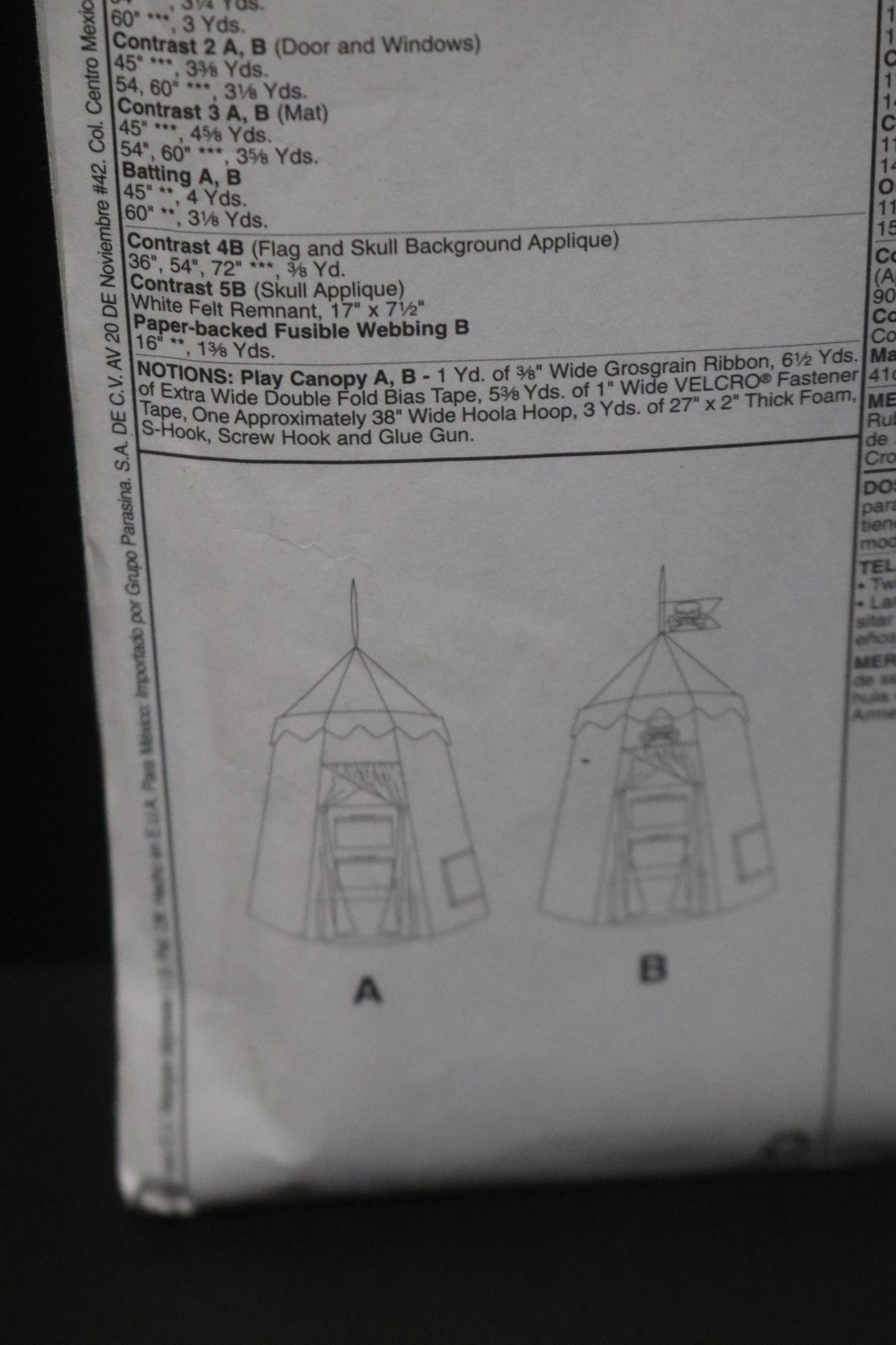 McCalls 5827 Play Canopy Sewing Pattern UNCUT