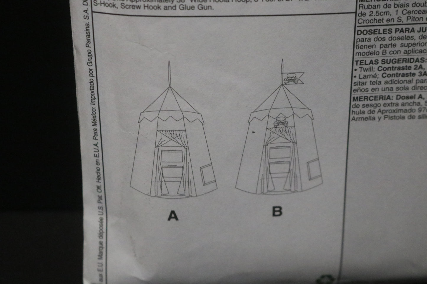 McCalls 5827 Play Canopy Sewing Pattern UNCUT