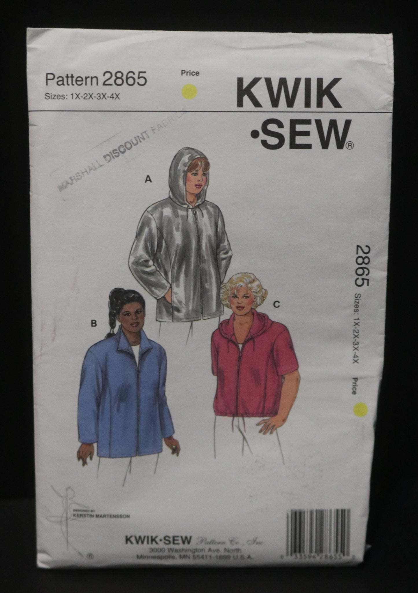 Kwik Sew 2865 Womens Jackets Sewing Pattern - UNCUT - Size 1X 2X 3X 4X