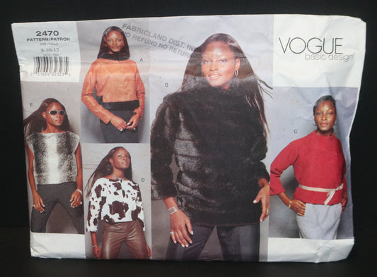 Vogue 2470 Misses Top Sewing Pattern - UNCUT - Size 8 10 12