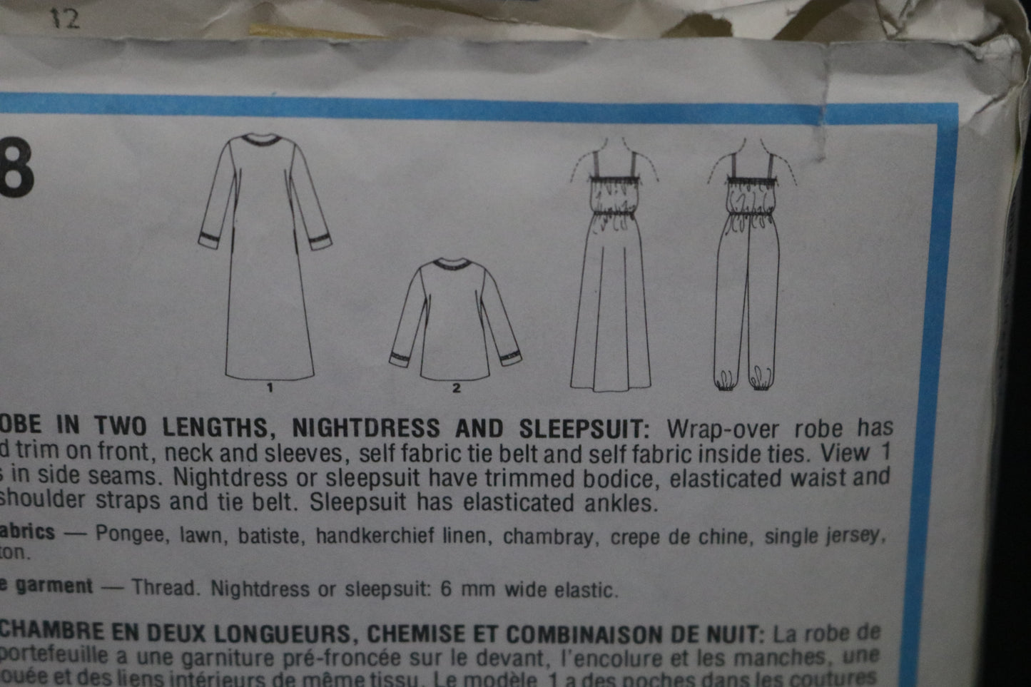 Style 3558 Misses Robe in Two Lengths Nightdress and Sleepsuit Sewing Pattern UNCUT - Size 10