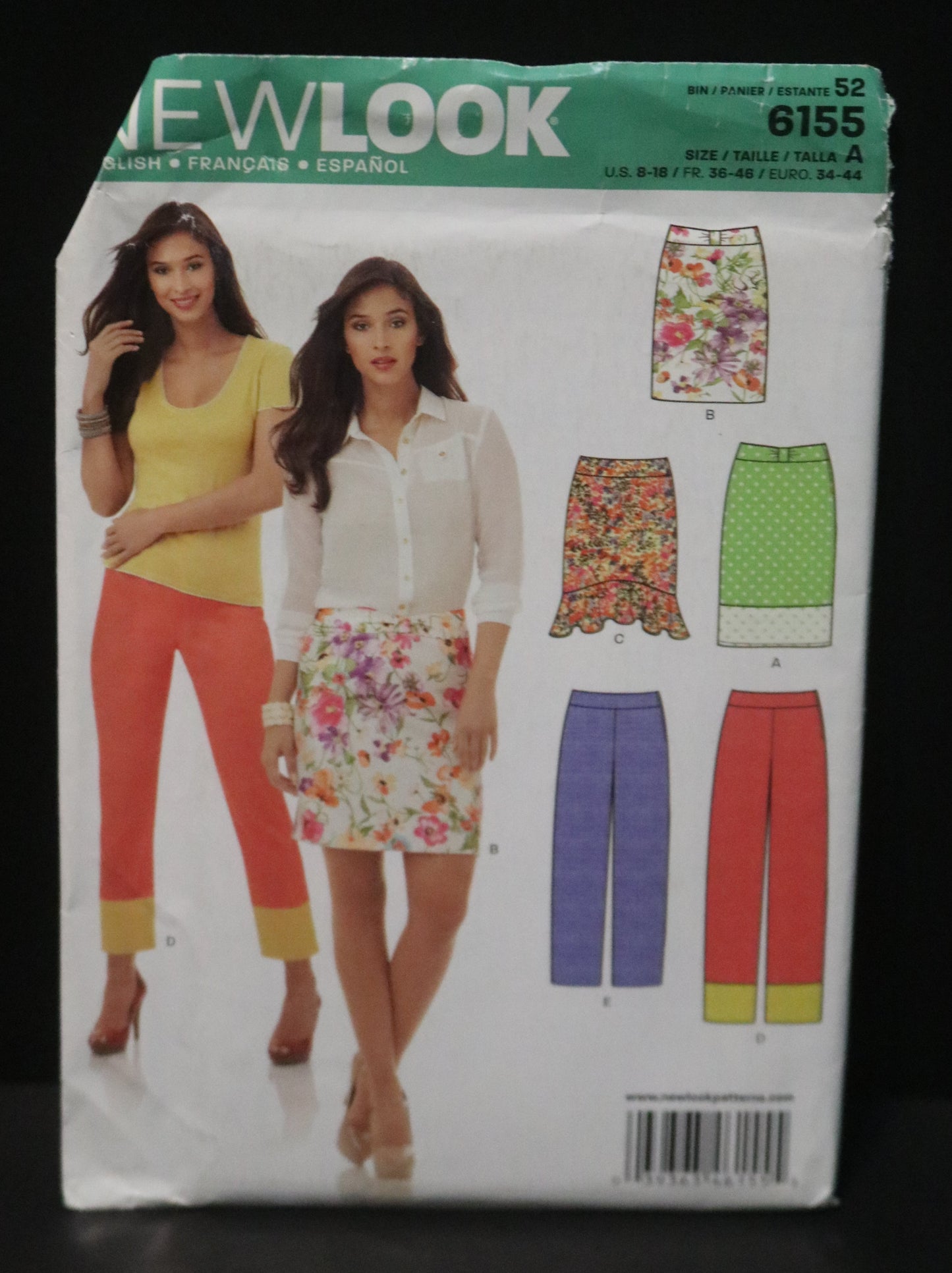 New Look 6155 Misses Pants and Skirt Sewing Pattern - UNCUT - Size 8 - 18