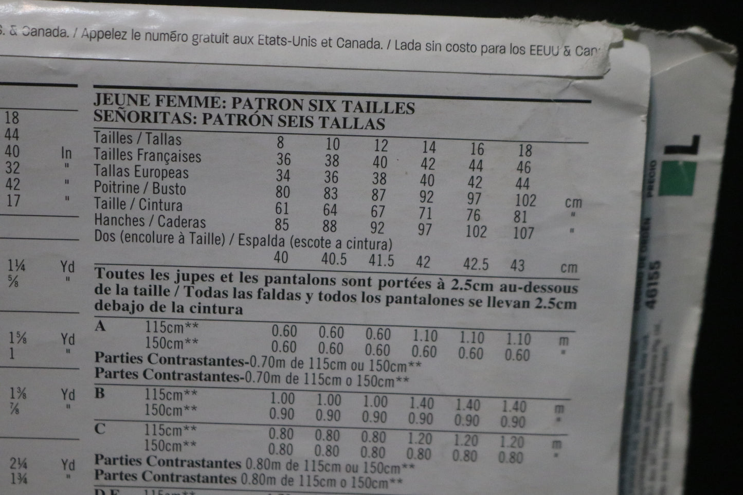 New Look 6155 Misses Pants and Skirt Sewing Pattern - UNCUT - Size 8 - 18