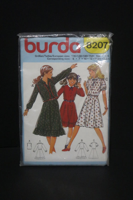 Burda 8207 Girls Dress and Vest Sewing Pattern - UNCUT Size 6 7 10 12 11jun 15jun