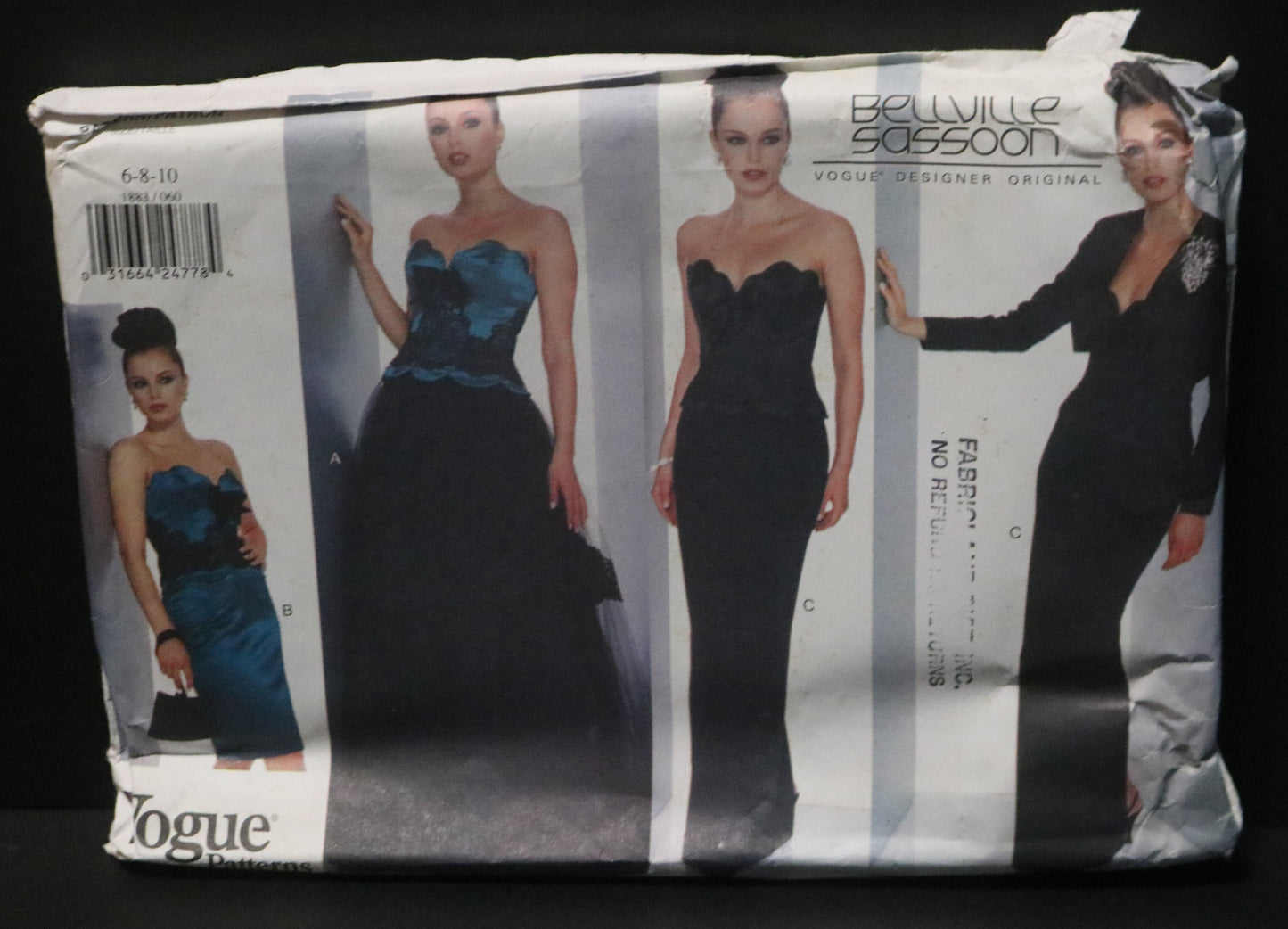 Vogue 1883 Bellville Sassoon Misses Bustier and Top Sewing Pattern  - UNCUT -  Size 6 8 10