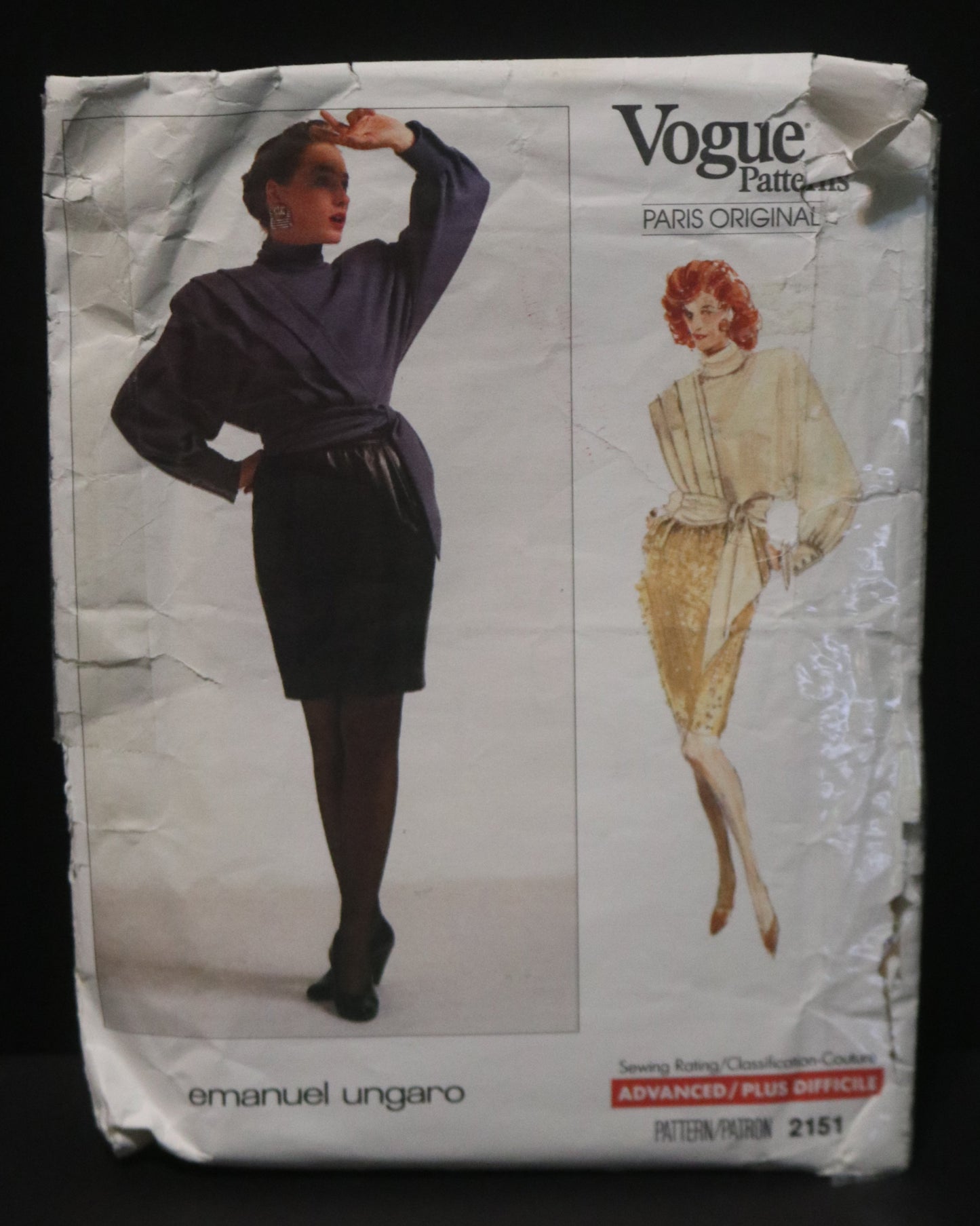 Vogue 2151 Emanuel Ungaro Misses Top and Skirt Sewing - UNCUT -  Size 10