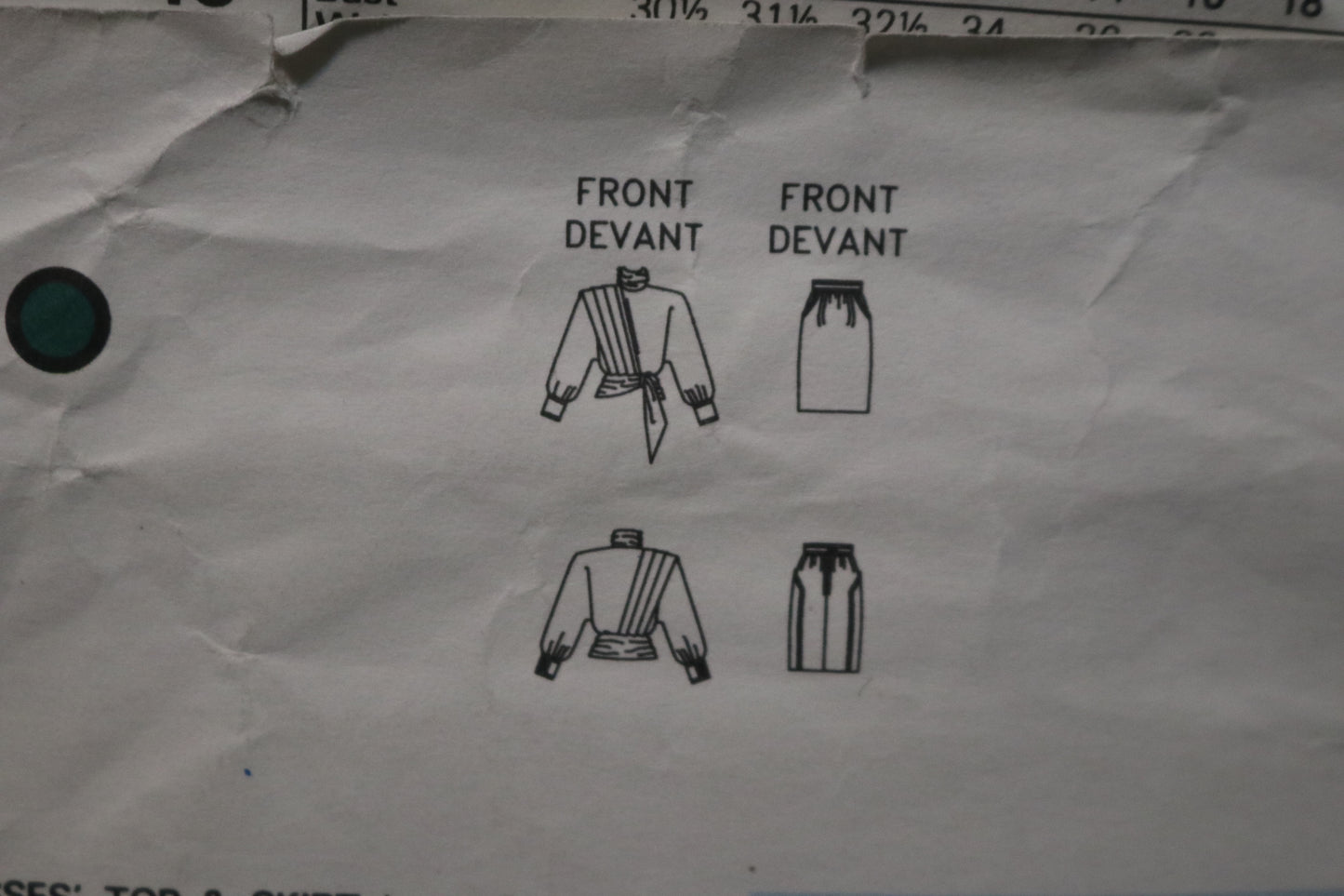 Vogue 2151 Emanuel Ungaro Misses Top and Skirt Sewing - UNCUT -  Size 10