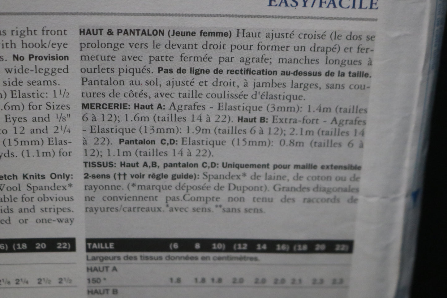 Donna Karan DKNY Misses Top and Pants Sewing Pattern - UNCUT -  Size 18 20 22