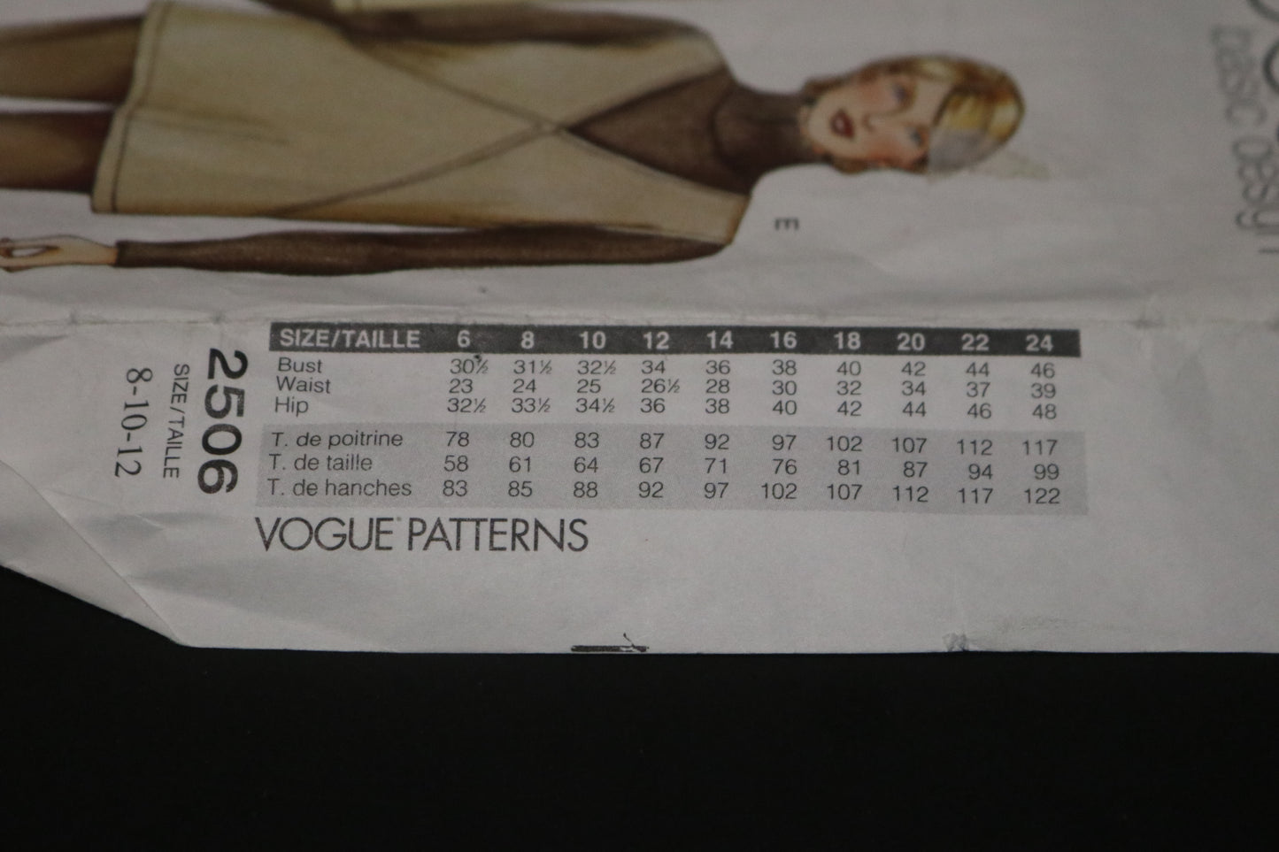 Vogue 2506 Misses Top Sewing Pattern - UNCUT - Size 8 10 12
