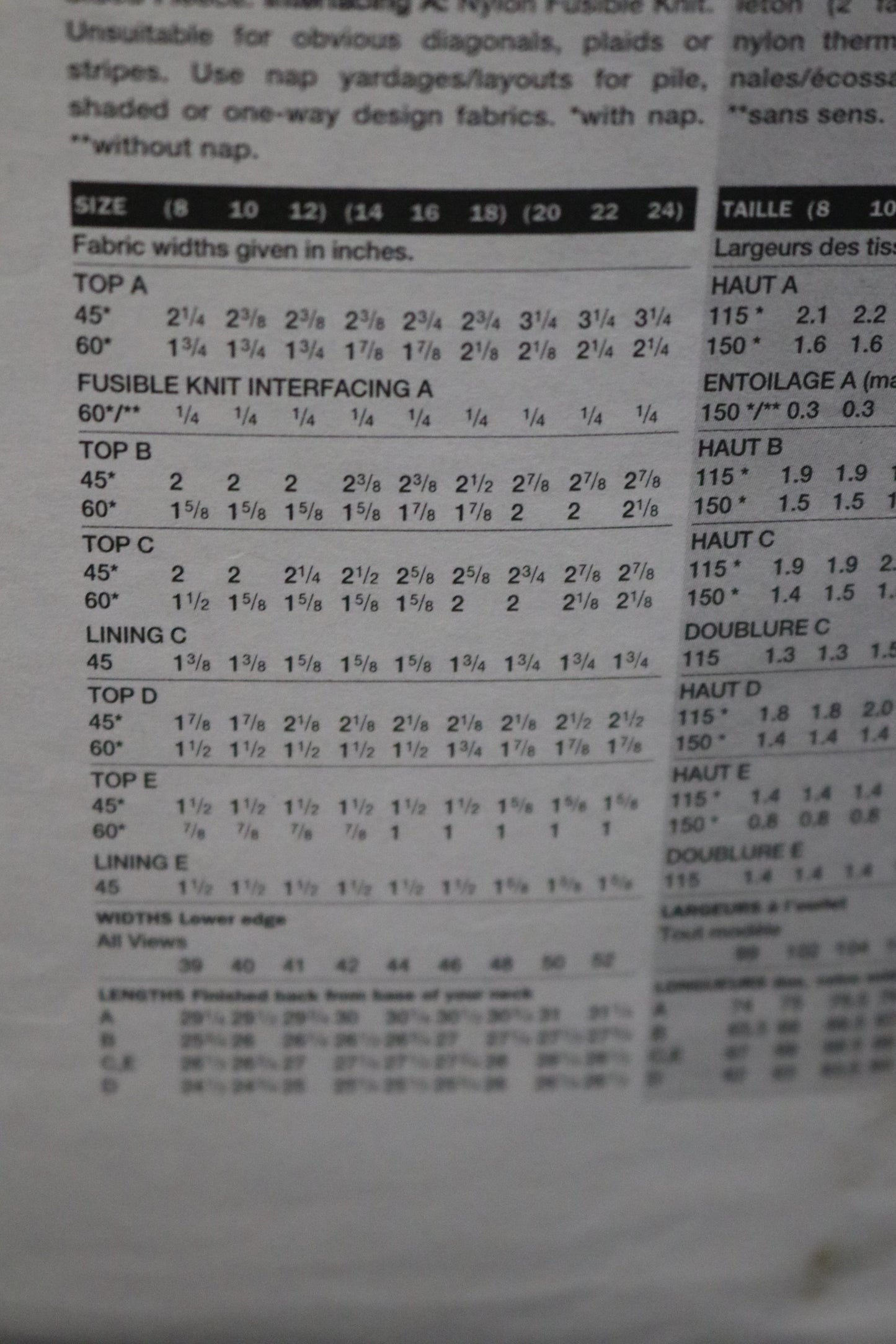 Vogue 2506 Misses Top Sewing Pattern - UNCUT - Size 8 10 12