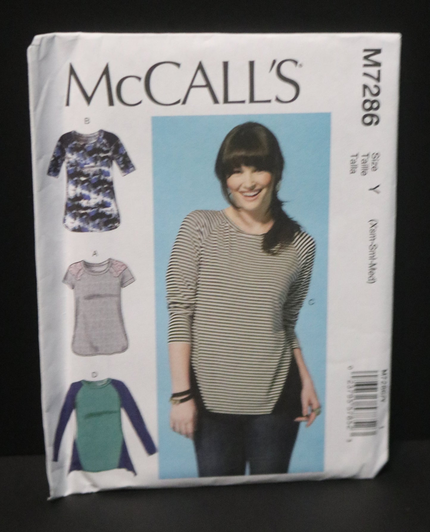 McCalls 7286 Misses Tops Sewing Pattern - UNCUT - Size Xsm Sml Med