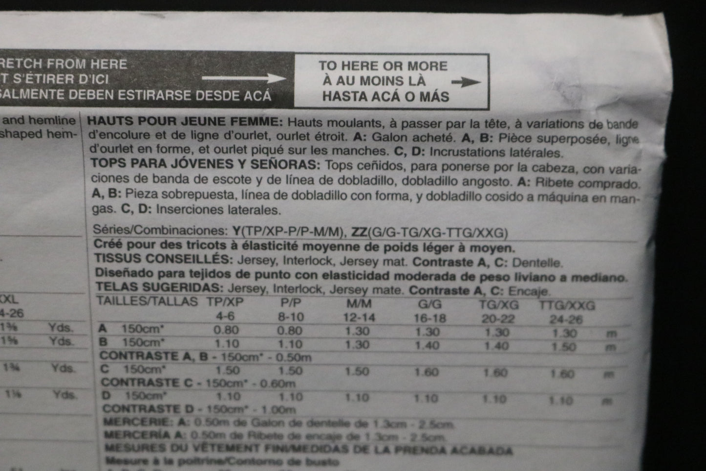 McCalls 7286 Misses Tops Sewing Pattern - UNCUT - Size Xsm Sml Med