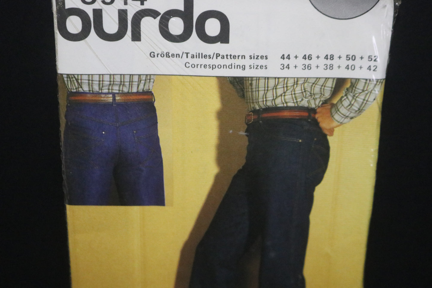 Burda 8914 Mens Jeans Pants Sewing Pattern - UNCUT Size 34 36 38 40 42