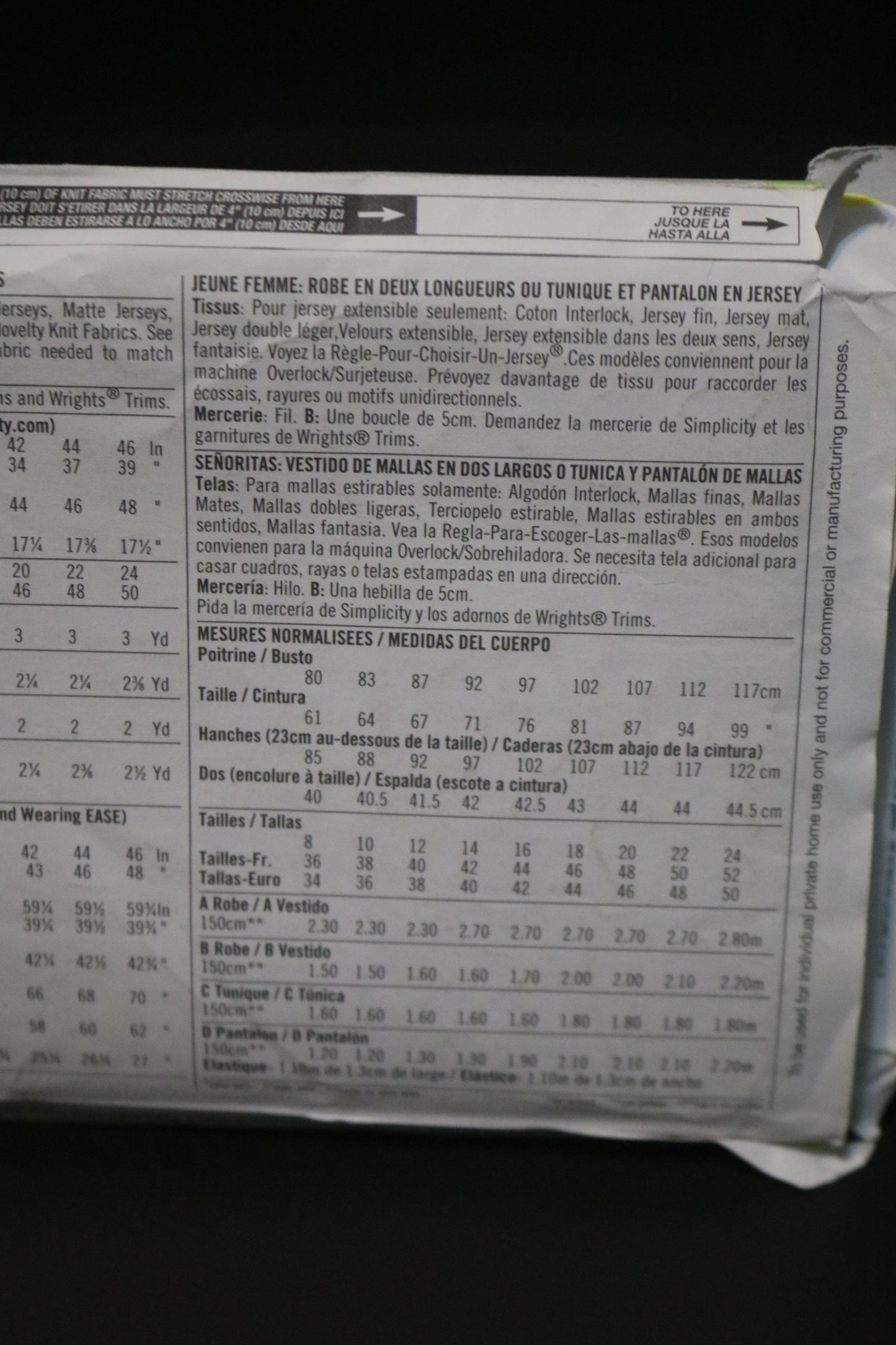 Simplicity 2369 Misses Knit Dress in Two Lengths or Tunic and Pants Sewing Pattern UNCUT Size 8 10 12 14 16