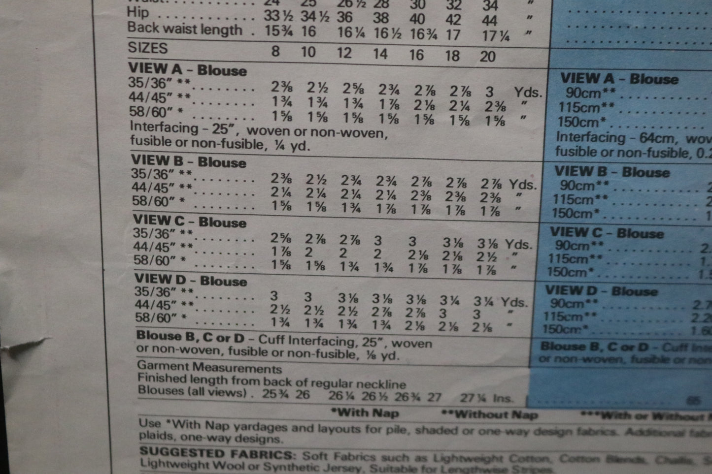 McCalls 5675 Misses Set of Blouses with One-Color Iron-On Transfer Sewing Pattern UNCUT - Size 10 Bust 32 1/2