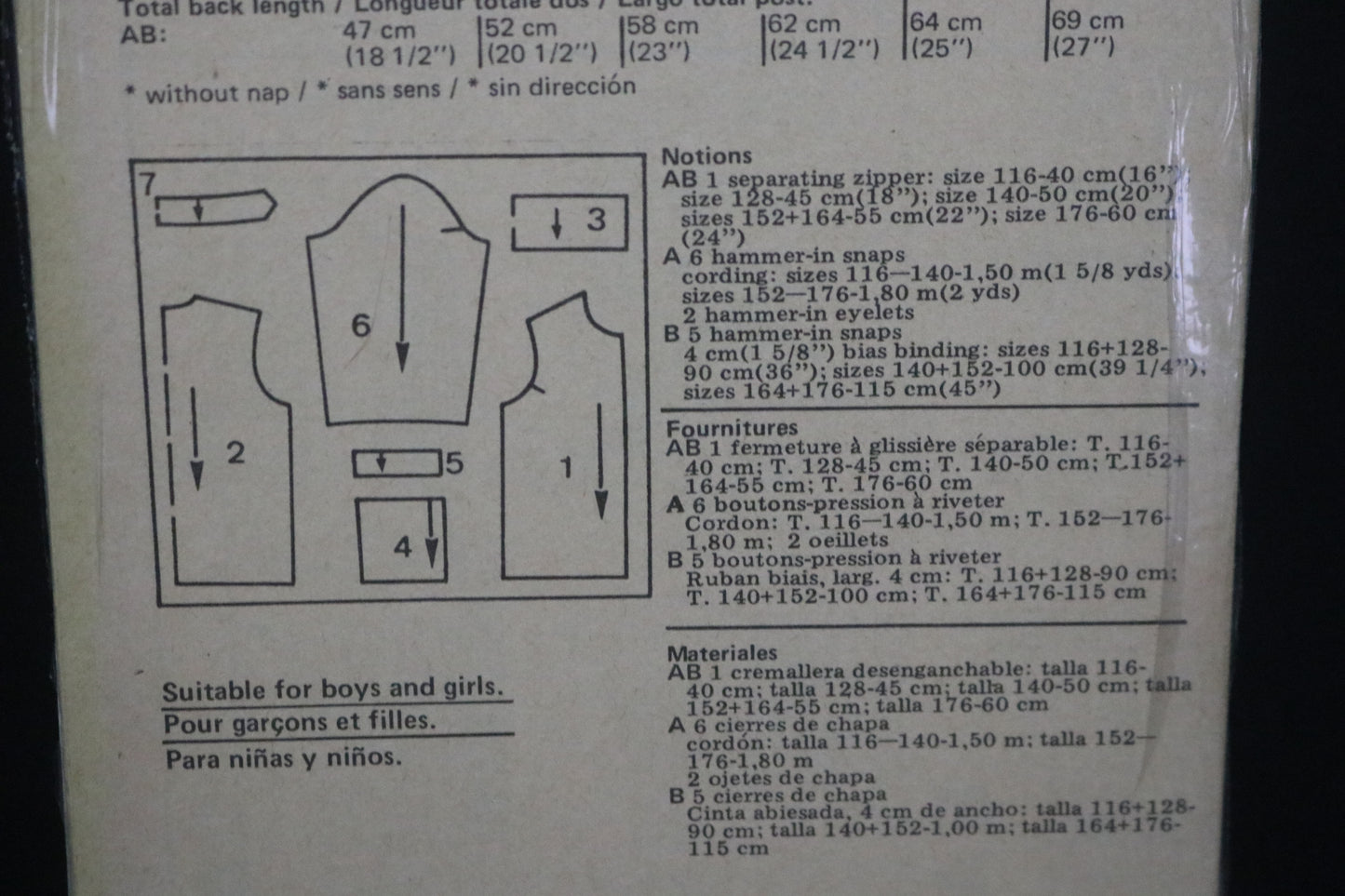 Burda 8209 Girls Junior Girls Jacket and Vest Sewing Pattern - UNCUT Size 6 7 10 12 11jun 15jun