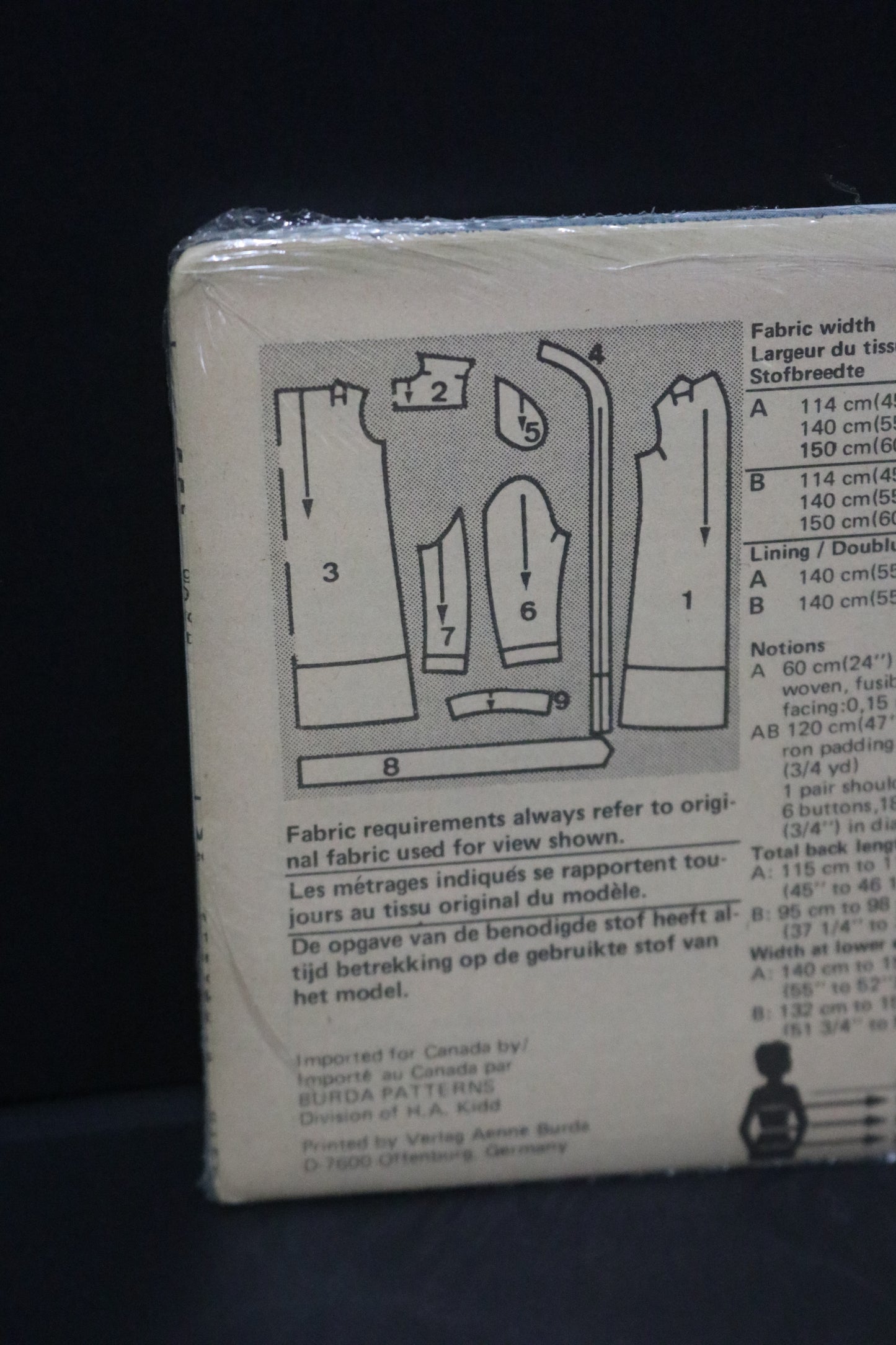 Burda 9183 Misses Coat and Belt Sewing Pattern - UNCUT Size 14 16 18