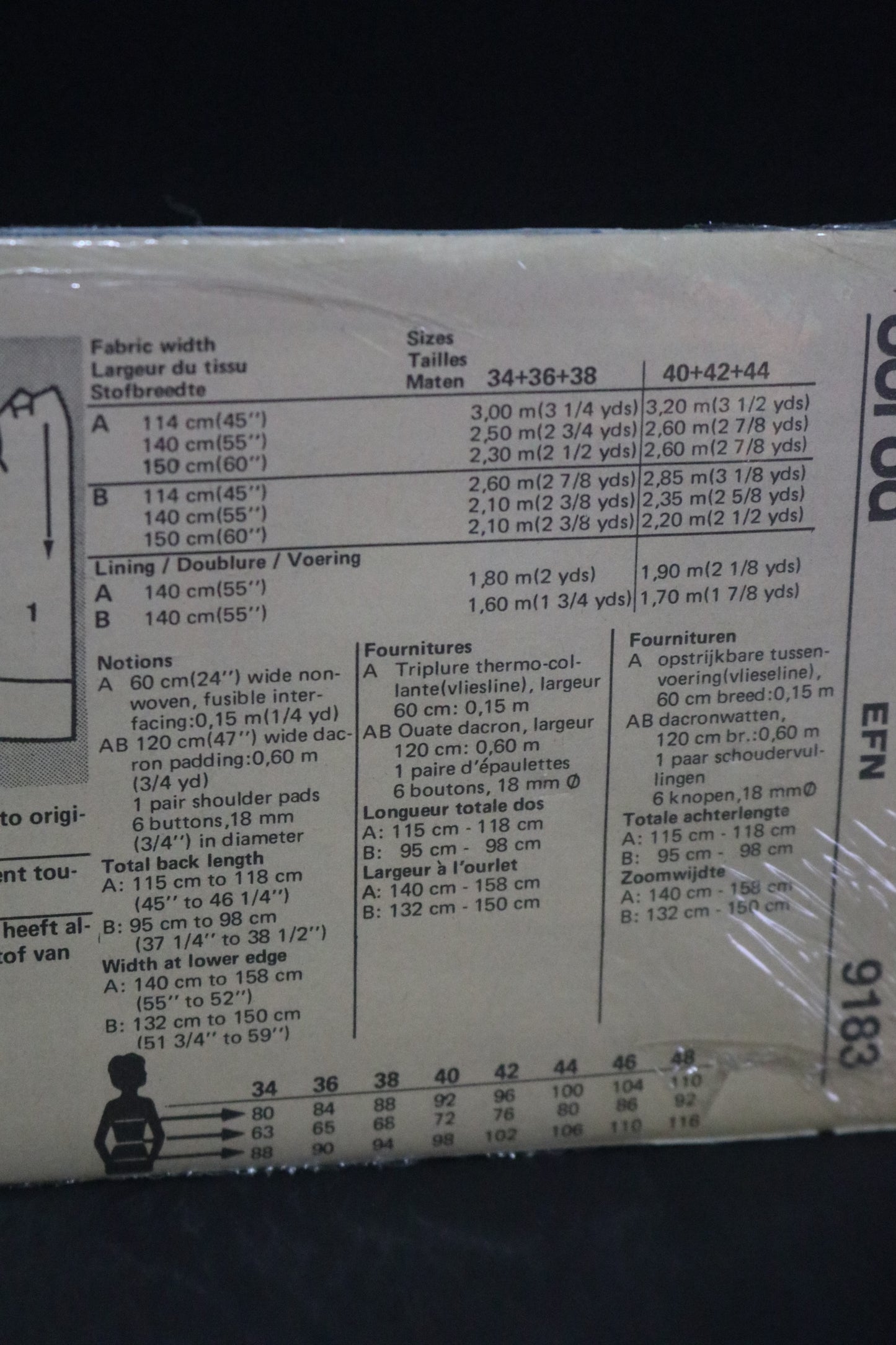Burda 9183 Misses Coat and Belt Sewing Pattern - UNCUT Size 14 16 18
