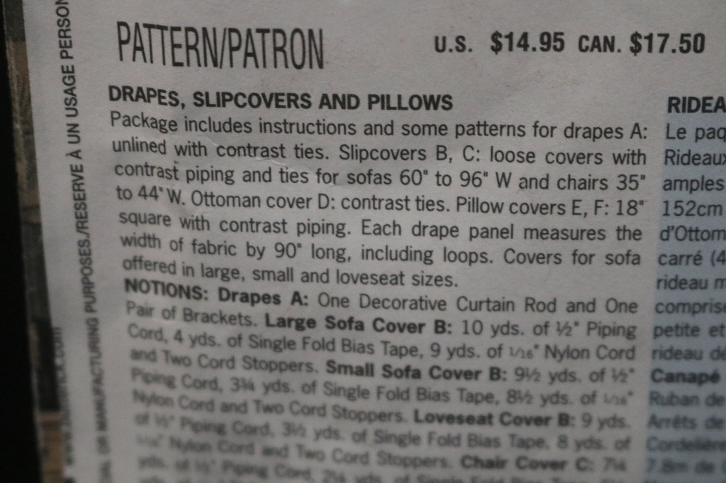 Butterick 3877 Waverly Drapes Slipcovers and Pillows Sewing Pattern - UNCUT