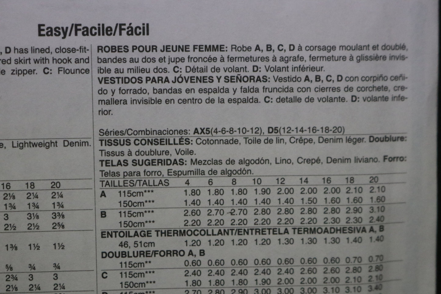 McCalls 7951 Misses Dresses Sewing Pattern - UNCUT - Size 4 6 8 10 12