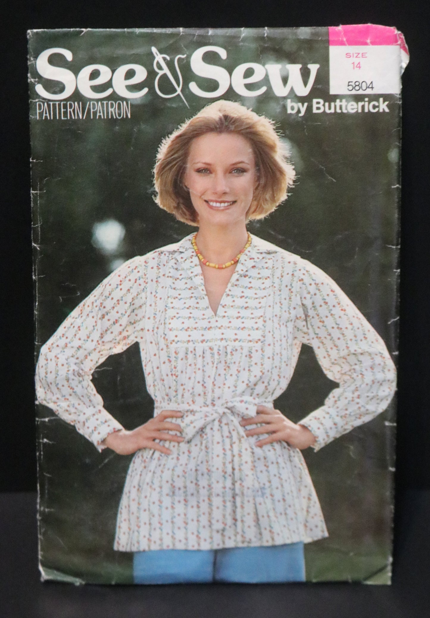 See and Sew 5804 Misses / Misses Blouse and Belt Sewing Pattern UNCUT Size 14