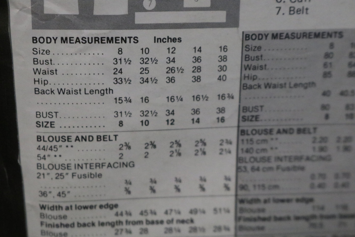 See and Sew 5804 Misses / Misses Blouse and Belt Sewing Pattern UNCUT Size 14