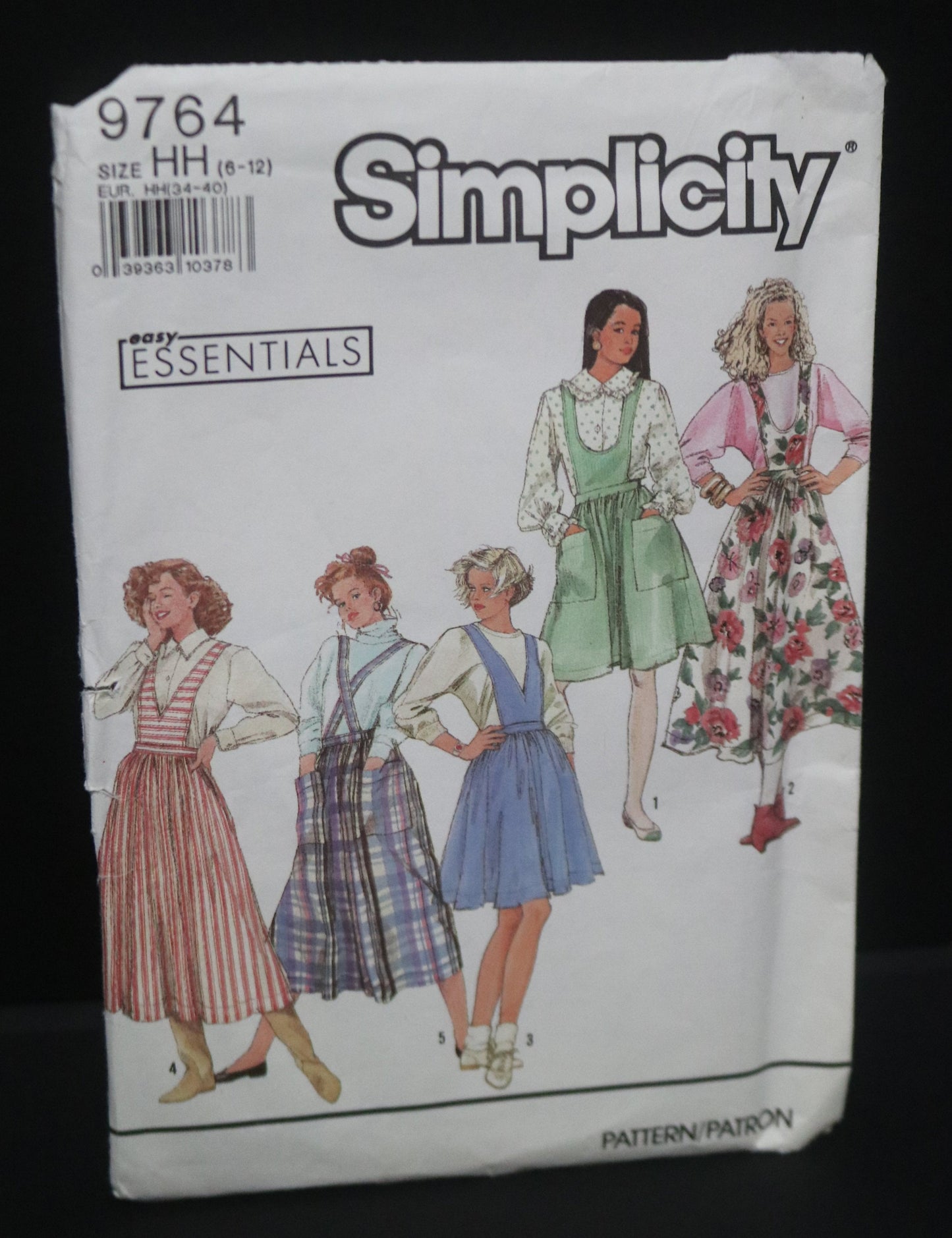 Simplicity 9764 Misses Jumpers in Two Lengths with detachable Tabards or Suspenders  Sewing Pattern - UNCUT - Size 6 - 12