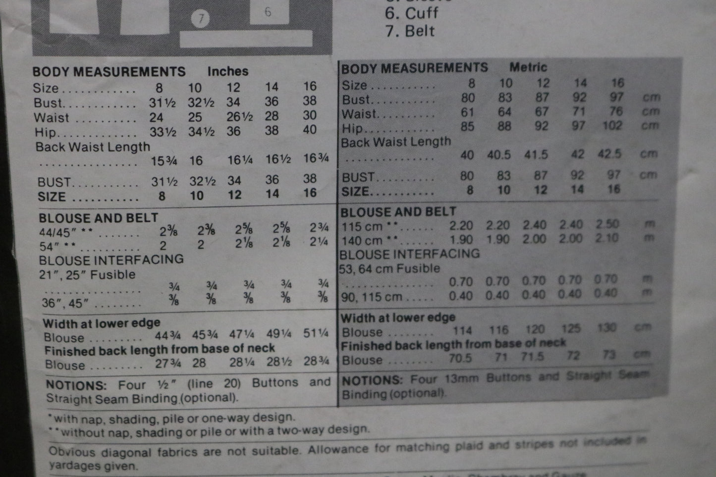 See and Sew 5804 Misses / Misses Blouse and Belt Sewing Pattern UNCUT Size 14