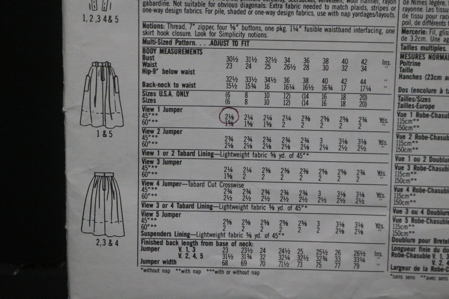 Simplicity 9764 Misses Jumpers in Two Lengths with detachable Tabards or Suspenders  Sewing Pattern - UNCUT - Size 6 - 12