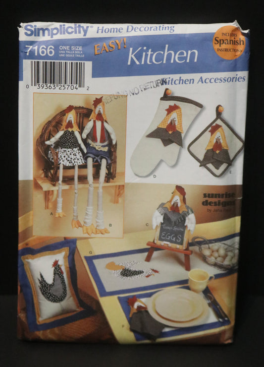 Simplicity 7166 Kitchen Accessories Sewing Pattern - UNCUT