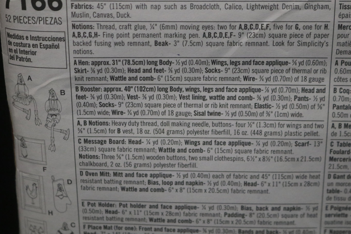 Simplicity 7166 Kitchen Accessories Sewing Pattern - UNCUT