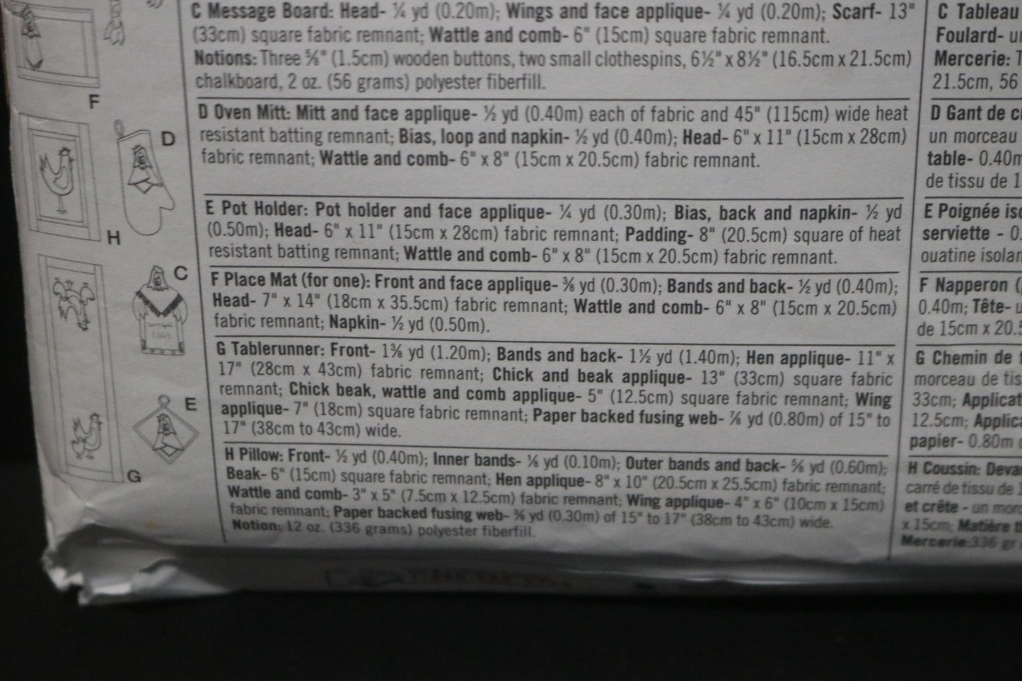 Simplicity 7166 Kitchen Accessories Sewing Pattern - UNCUT