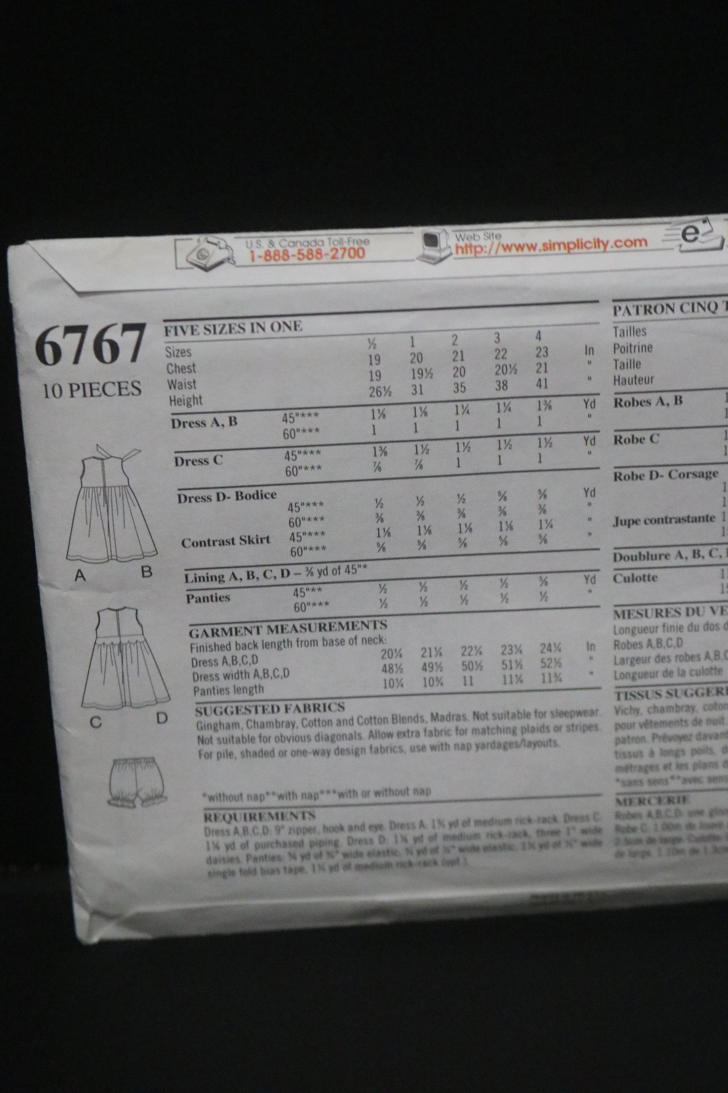 New Look 6767 Girls Toddlers Dress and Panties Sewing Pattern UNCUT Size 1/2 1 2 3 4