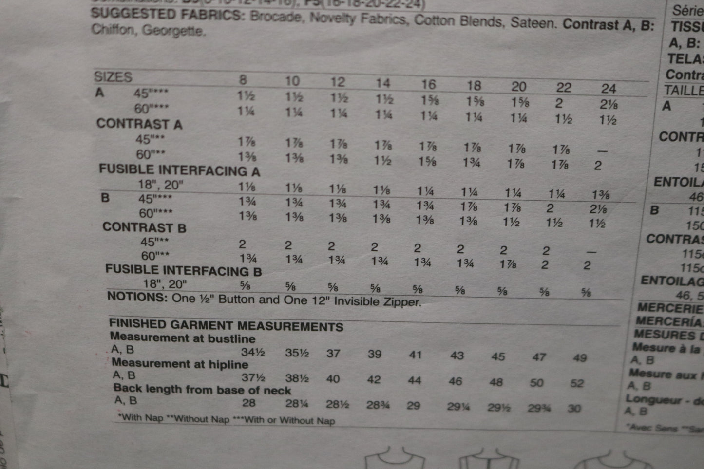 McCalls 7689 Misses Tops Sewing Pattern - UNCUT - Size 16 18 20 22 24