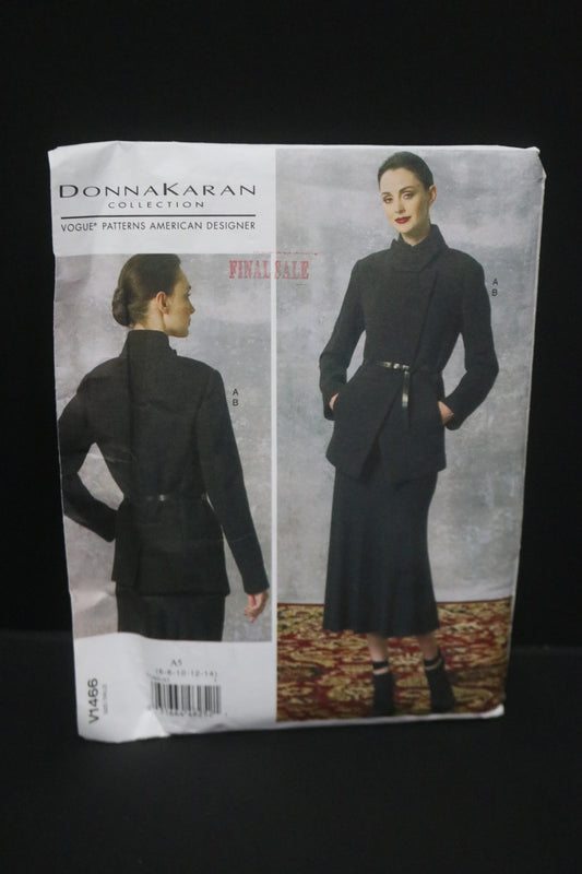 Vogue V1466 Donna Karan Misses Jacket and Skirt Sewing - UNCUT -  Size 6 8 10 12 14