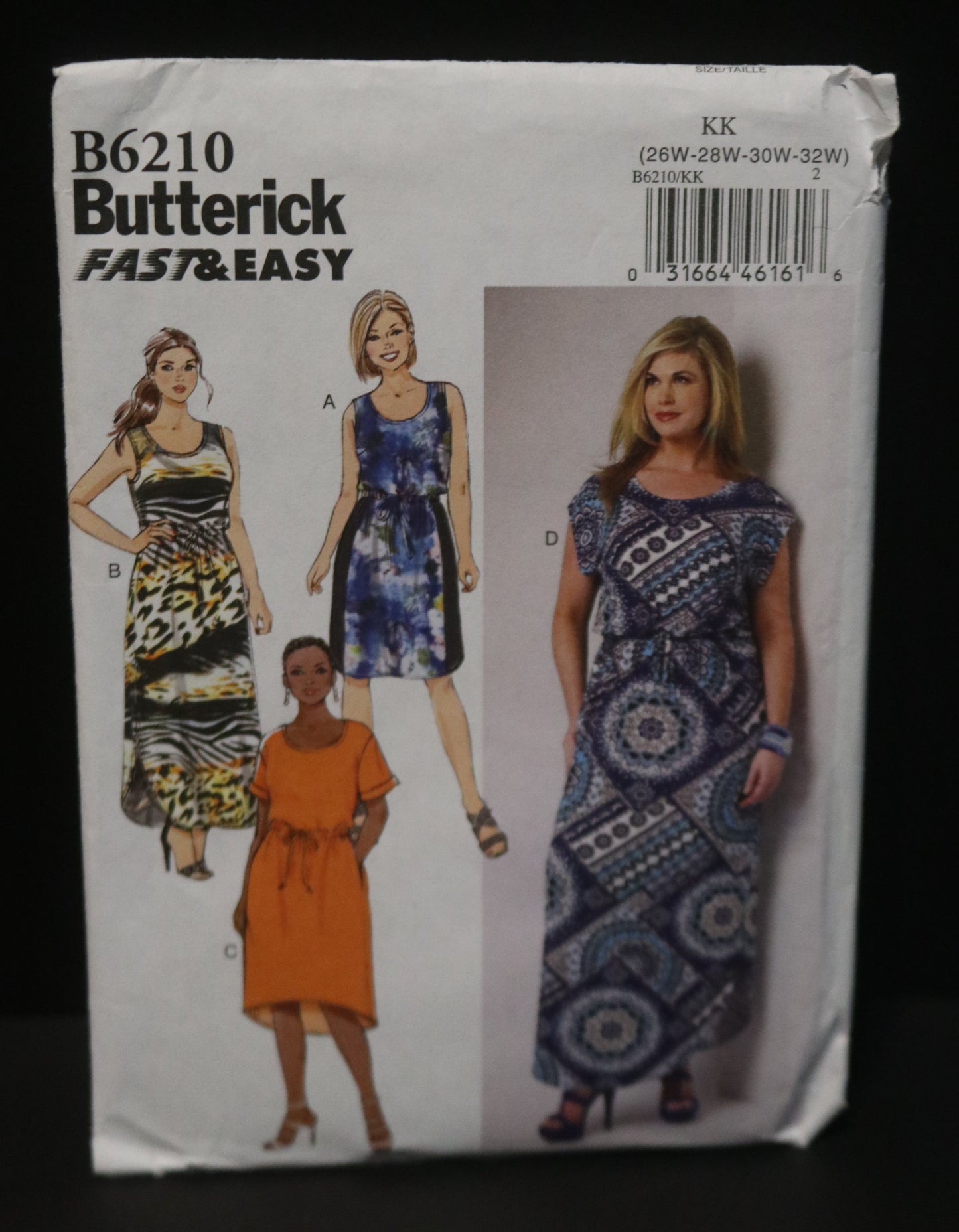 Butterick 6210 Womens / Womens Petite Dress Sewing Pattern UNCUT Size 26W 28W 30W 32W