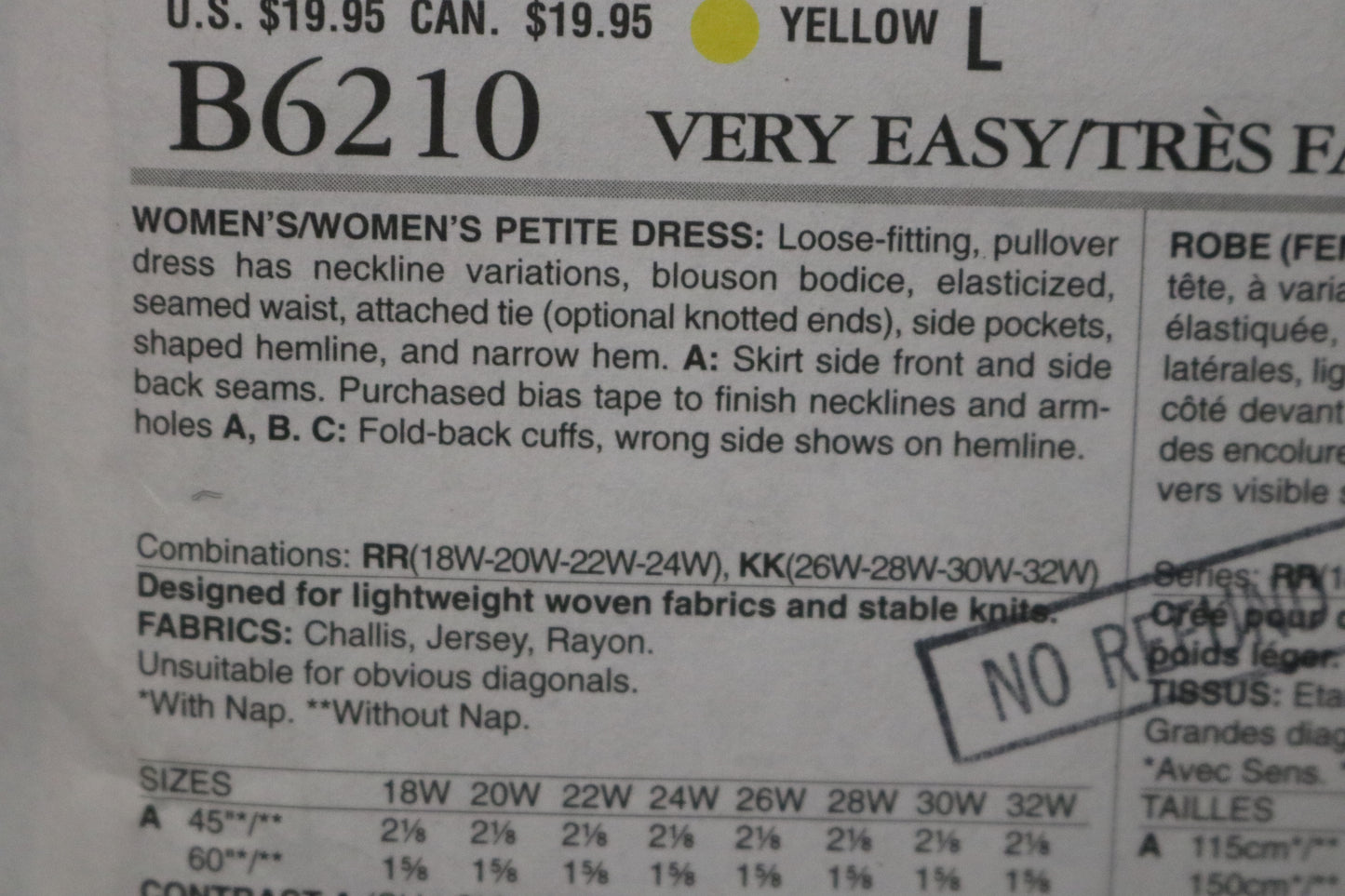 Butterick 6210 Womens / Womens Petite Dress Sewing Pattern UNCUT Size 26W 28W 30W 32W