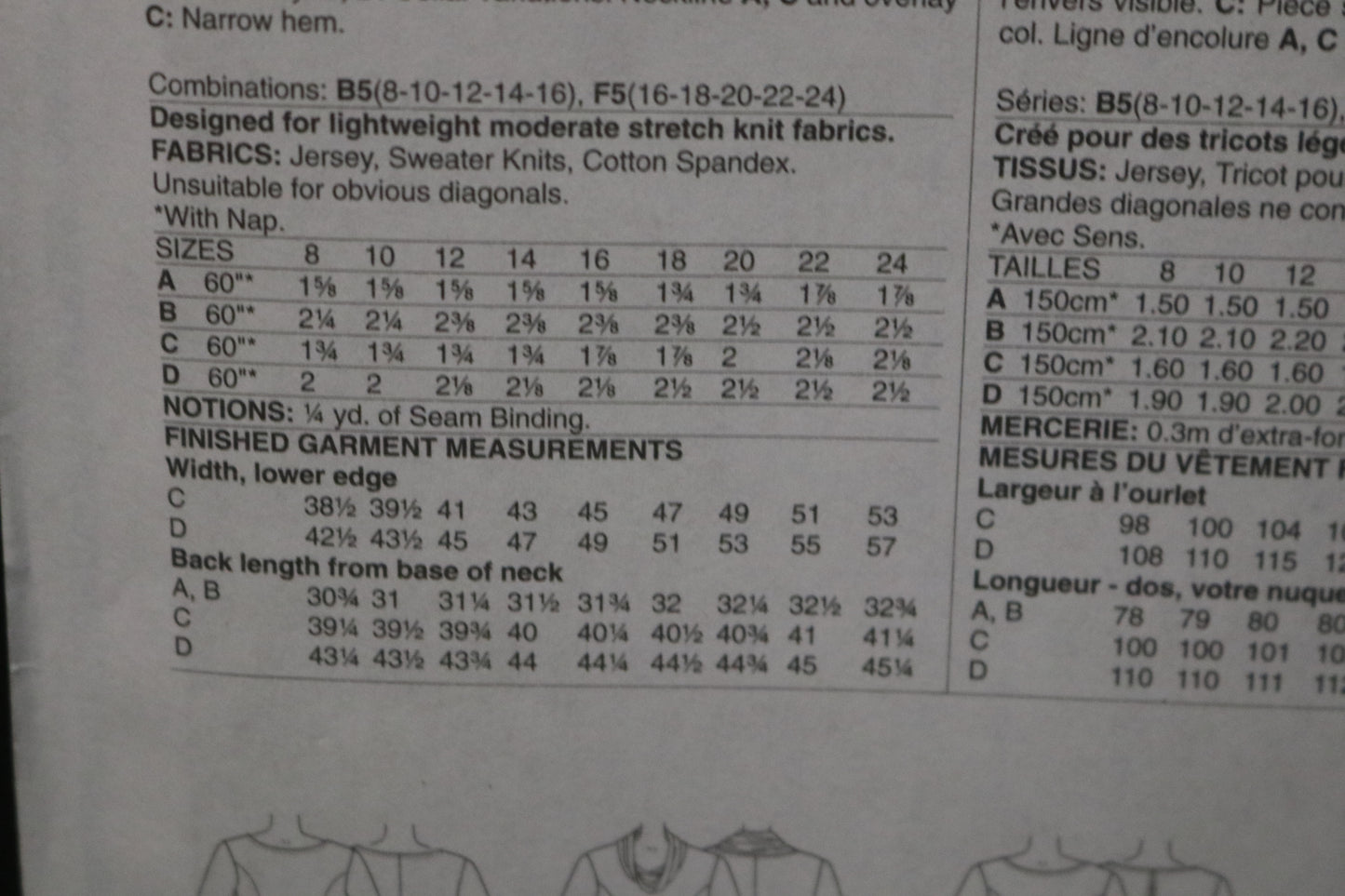 Butterick 6248 Misses Tunic Sewing Pattern UNCUT  Size 8 10 12 14 16