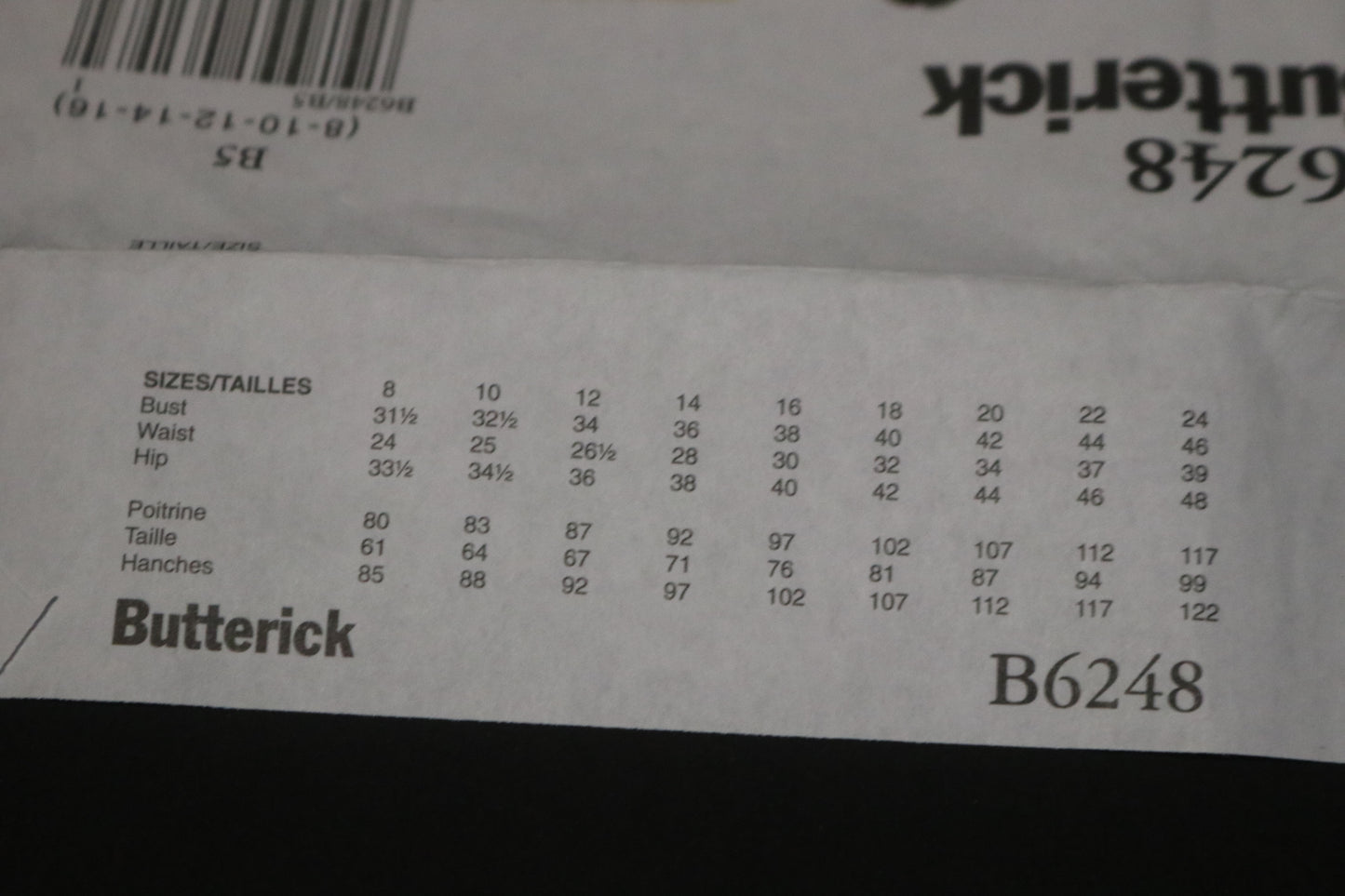 Butterick 6248 Misses Tunic Sewing Pattern UNCUT  Size 8 10 12 14 16