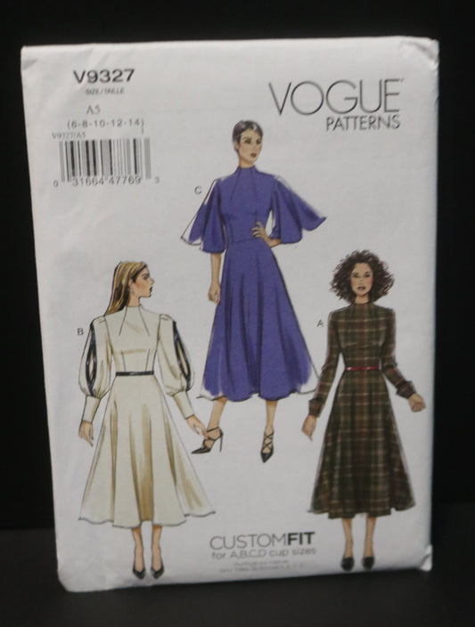 Vogue 9327 Misses Dress Sewing Pattern - UNCUT - Size 6 8 10 12 14